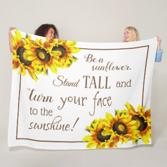 Gorgeous Sunflower Fleece Blanket