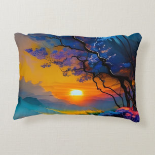 Gorgeous Sunrise over pond Accent Pillow