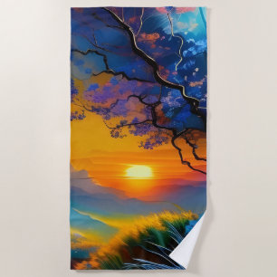 Gorgeous Sunrise over pond Beach Towel