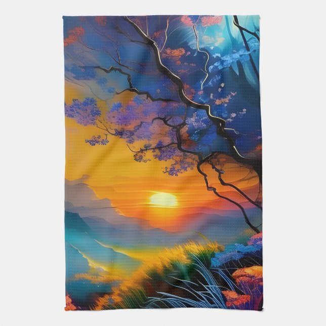 Gorgeous Sunrise over pond  Kitchen Towel (Vertical)
