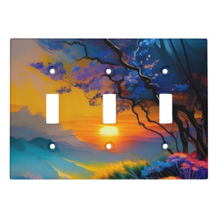 Gorgeous Sunrise over pond  Light Switch Cover