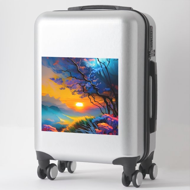 Gorgeous Sunrise over pond  Sticker (Suitcase)