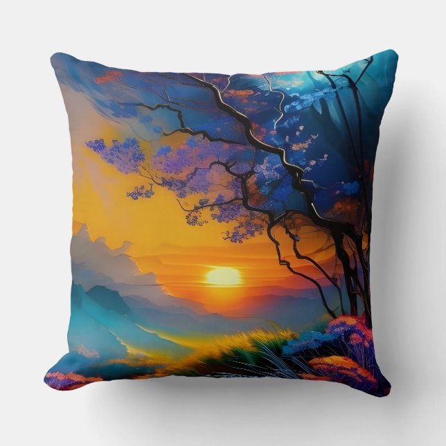 Gorgeous Sunrise over pond  Throw Pillow (Front)