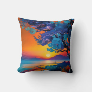 Gorgeous Sunrise over pond Throw Pillow
