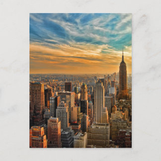 Gorgeous Sunset in Manhattan, New York City Postcard