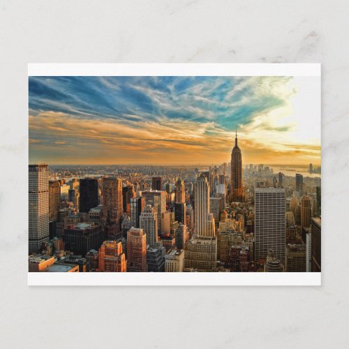 Gorgeous Sunset in Manhattan New York City Postcard