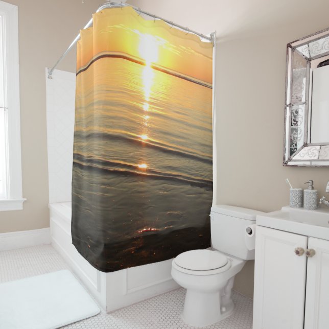 Gorgeous Sunset Over Cape Cod Harbor Shower Curtain (In Situ)