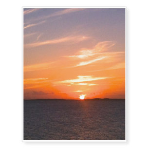Gorgeous Sunset   Turks and Caicos Photo Temporary Tattoos