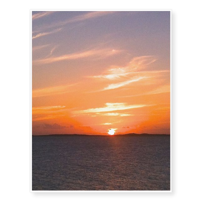 Gorgeous Sunset | Turks and Caicos Photo Temporary Tattoos (Front)