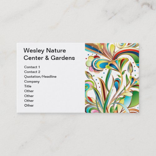 Gorgeous Swirling Flowers Business Card Template