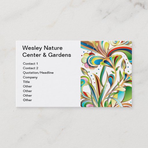 Customizable Gorgeous Swirling Flowers Business Card Template