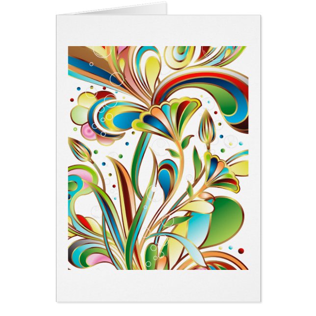 Gorgeous Swirling Flowers Cards (Front)