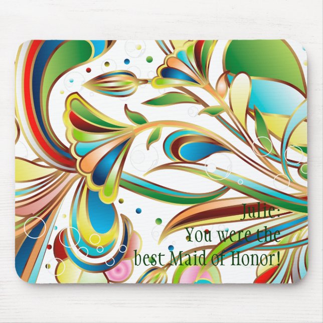 Gorgeous Swirling Flowers Mouse Pad (Front)