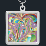 Gorgeous Swirling Flowers Silver Plated Necklace<br><div class="desc">Amazing floral design provided by Creative Commons looks incredible on wedding invitations,  electronics skins,  iPad covers,  pillows... everything!  Play with the background color too because dang,  it works on just about every color!</div>