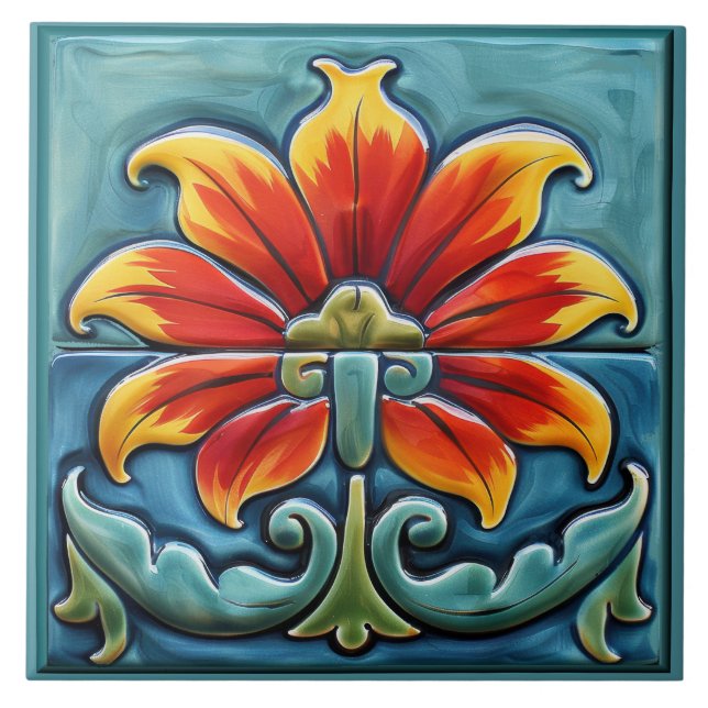 Gorgeous Talavera Image Ceramic Tile (Front)