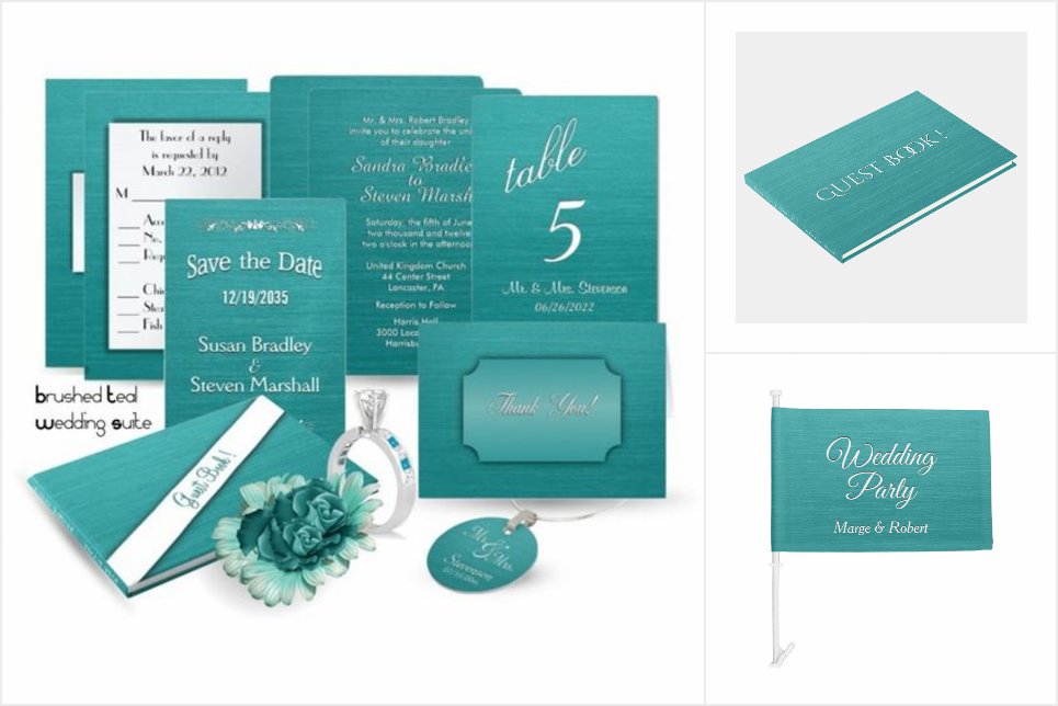 Gorgeous Teal Blue Wedding Suite