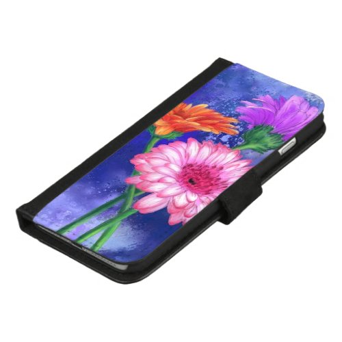 Gorgeous Three Color Gerberas _ Migned Art Drawing iPhone 87 Plus Wallet Case