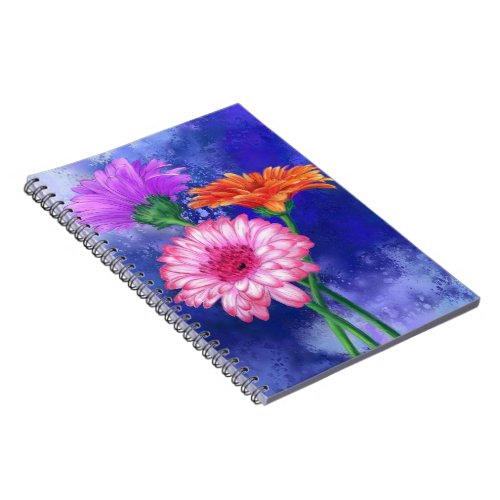 Gorgeous Three Color Gerberas _ Migned Art Drawing Notebook