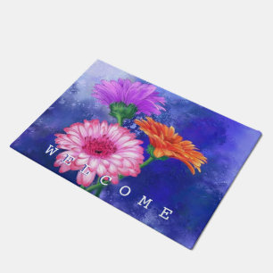 Gorgeous Three Color Gerberas - Welcome Doormat