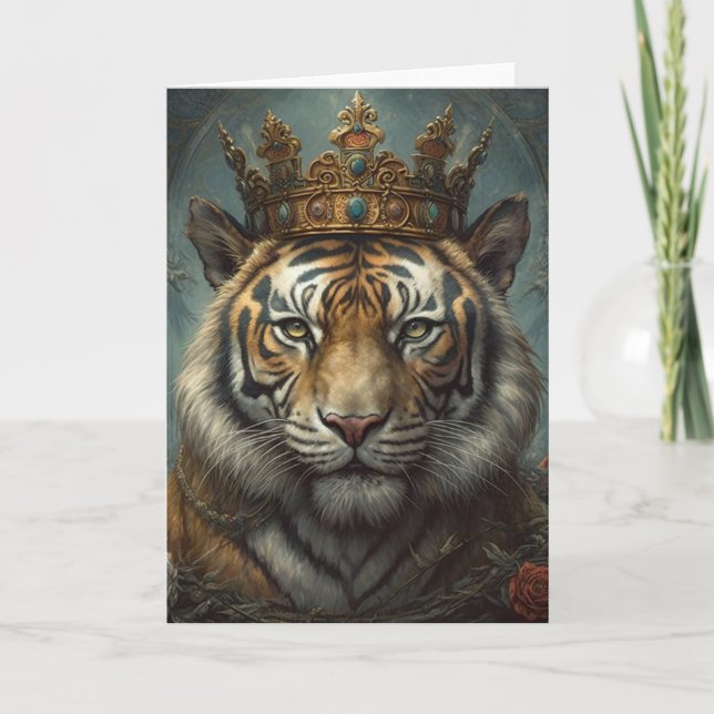 Gorgeous Tiger in a Crown Card (Front)