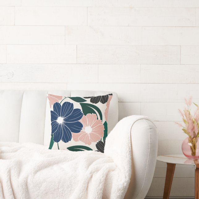 Gorgeous Trendy Floral Throw Pillow (Couch)
