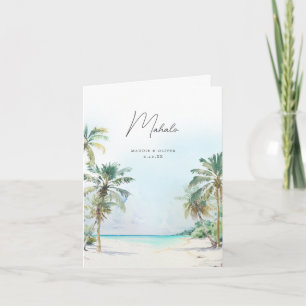 Gorgeous Tropical Beach Island Destination Wedding Letterpress Thank You Card