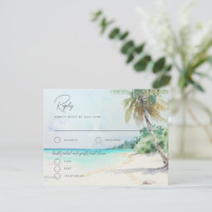 Gorgeous Tropical Beach Island Wedding Reply Card