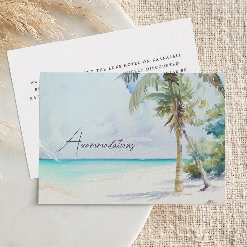 Gorgeous Tropical Beach Wedding Enclosure Card