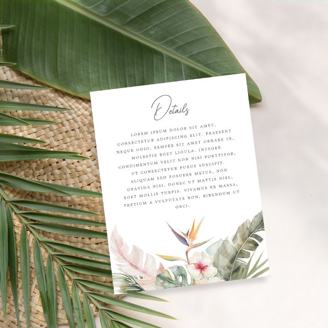 Gorgeous Tropical Botanical Wedding Enclosure Card (Creator Uploaded)