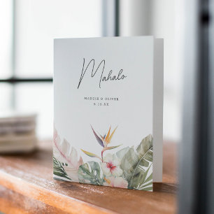Gorgeous Tropical Botanicals Destination Wedding Letterpress Thank You Card