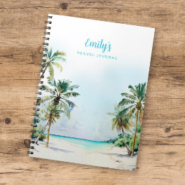 Gorgeous Tropical Island Beach w/ Name Notebook