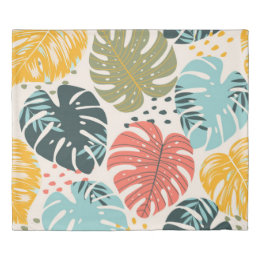 Gorgeous Tropical Monstera Leaves Duvet Cover