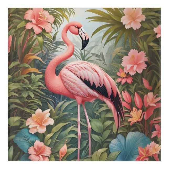 Gorgeous Tropical Pink Flamingo Bird Acrylic Print (Front)