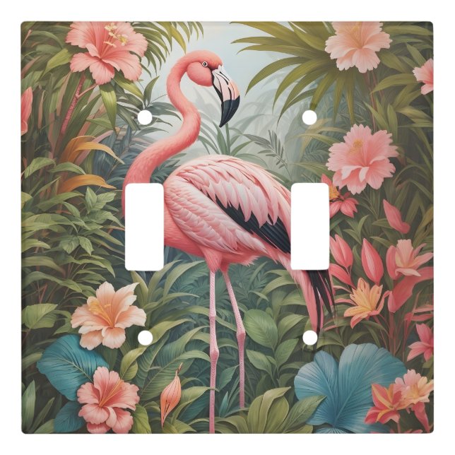 Gorgeous Tropical Pink Flamingo Bird Light Switch Cover (Front)