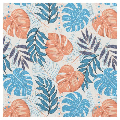 Gorgeous Tropical Print in Pink and Teal Fabric