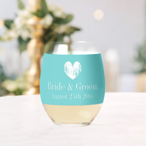 Gorgeous turquoise blue wedding wine glasses