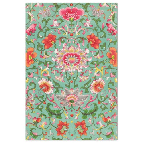 Gorgeous turquoise floral decoupage paper