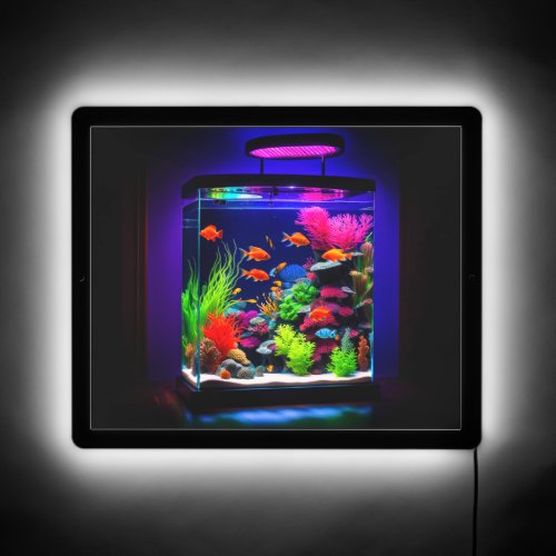 Gorgeous Ultraviolet Fish Aquarium  Vibrant Coral LED Sign