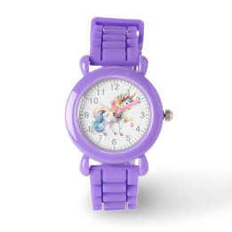 Gorgeous Unicorn & Flowers Watch