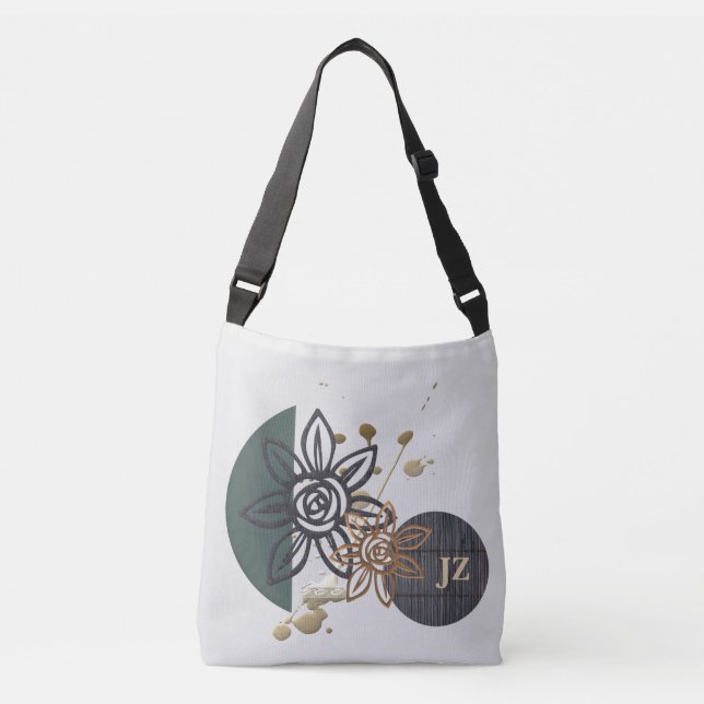 Gorgeous Unique Personalized Floral Tote Bag  (Front)