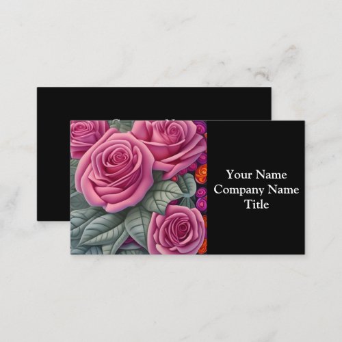 Gorgeous Victorian Pastel Pink Rose Print Business Card