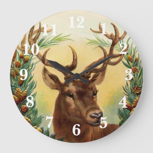 Gorgeous Vintage Country Deer Large Clock