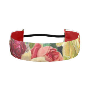 Gorgeous Vintage Flowers and Roses Athletic Headband