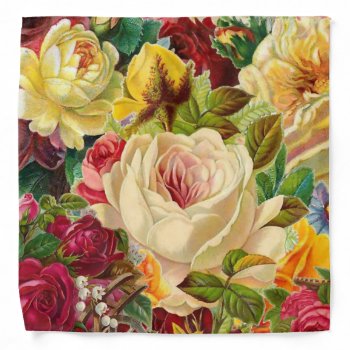 Gorgeous Vintage Flowers And Roses Bandana by SimpleElegance at Zazzle