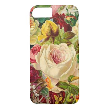 Gorgeous Vintage Flowers And Roses Iphone 8/7 Case by SimpleElegance at Zazzle