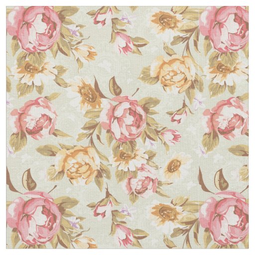 Gorgeous Vintage Pastel Roses Fabric