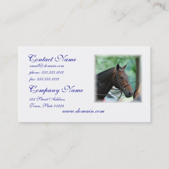 Gorgeous Warmblood Horse Mailing Labels Business Card (Front)