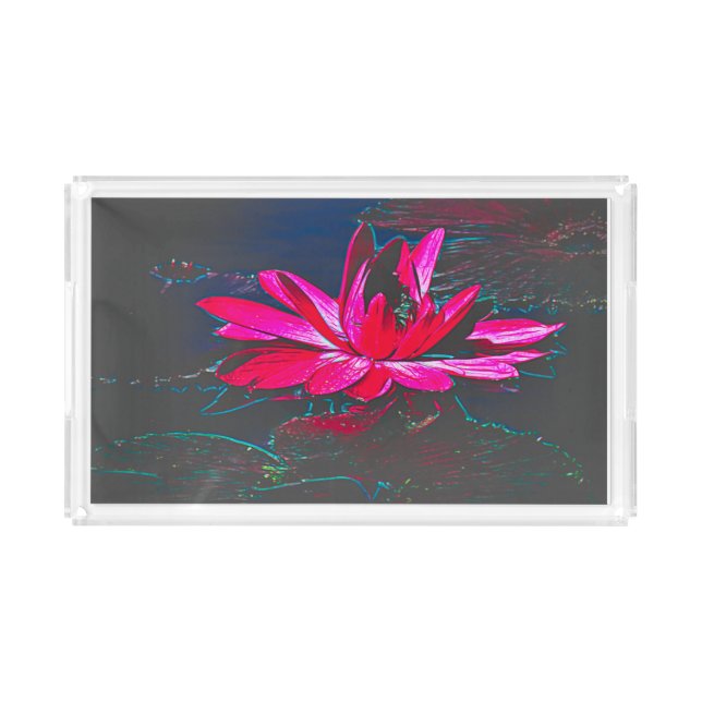 Gorgeous Water Lily Tray in Hot Pink (Front)