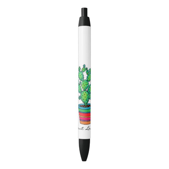 Gorgeous Watercolor Cactus In Beautiful Pot Pen (Front Vertical)