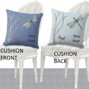 gorgeous watercolor Dragonfly dance Throw Pillow